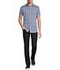 Murano Big & Tall Saronic Islands Greece Collection Slim Fit Geo Print Short Sleeve Button Shirt - Image 3