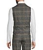Murano Big & Tall Shawl Plaid Suit Separates Vest, Color:Dark Grey - Image 2