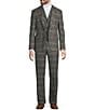 Murano Big & Tall Shawl Plaid Suit Separates Vest, Color:Dark Grey - Image 4