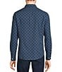 Color:Navy - Image 2 - Big & Tall Slim Fit Geo Performance Long Sleeve Button Front Woven Shirt