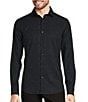 Color:Black - Image 1 - Big & Tall Slim Fit Paisley Print Performance Stretch Long Sleeve Woven Shirt
