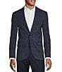 Color:Navy - Image 1 - Big & Tall Slim Fit Plaid Suit Separates Blazer