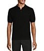 Color:Black - Image 1 - Big & Tall Slim-Fit Solid Textured Polo Sweater