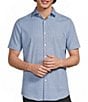Murano Big & Tall Slim Fit Wave Pattern Performance Stretch Short Sleeve Woven Shirt - Image 1