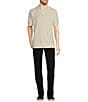 Murano Big & Tall Solid Textured Polo Short Sleeve Sweater, Color:Cream - Image 3
