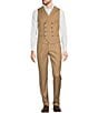 Color:Brown - Image 3 - Big & Tall Wanderin West Collection Double Breasted Pinstripe Suit Separates Vest