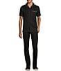 Color:Black - Image 3 - Big & Tall Wanderin West Collection Slim Fit Contrast Stitching Short Sleeve Woven Shirt