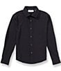 Murano Big Boys Collezione Canclini Slim Fit Solid Long Sleeve Techno Woven Shirt - Image 1