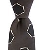 Murano Black Hexagon Narrow Silk Blend Tie - Image 1