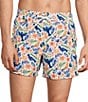 Murano Blue Jay Tropical Print 5#double; Inseam Swim Trunks - Image 1