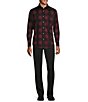 Color:Burgundy - Image 3 - Buffalo Plaid Long-Sleeve Woven Shirt