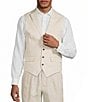 Murano Classic Fit Linen Suit Separates Stripe Vest - Image 1
