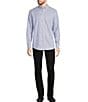 Color:Blue - Image 3 - Classic Fit Square Dobby Long Sleeve Woven Shirt