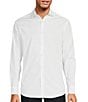 Color:White - Image 1 - Classic Solid Long Sleeve Woven Shirt