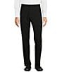 Color:Black - Image 1 - Collezione Alex Slim Fit Performance Bi-Stretch Solid Suit Separates Flat Front Dress Pants
