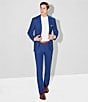 Color:Blue - Image 3 - Collezione Alex Slim-Fit Performance Bi-Stretch Solid Suit Separates Flat Front Dress Pants