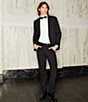 Murano Collezione Alex Slim Fit Performance Bi-Stretch Solid Suit Separates Flat Front Dress Pants, Color:Black - Image 6