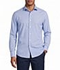 Murano Collezione Canclini Athletic Fit Micro Geometric Pattern Long Sleeve Techno Woven Shirt - Image 1