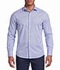 Murano Collezione Canclini Athletic Fit Micro Geometric Pattern Long Sleeve Techno Woven Shirt - Image 1