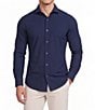 Murano Collezione Canclini Athletic Fit Solid Long-Sleeve Techno Woven Shirt - Image 1