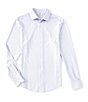 Color:Grey - Image 1 - Collezione Canclini Slim-Fit Herringbone Long-Sleeve Techno Woven Shirt