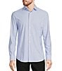 Color:Blue - Image 1 - Collezione Canclini Slim-Fit Herringbone Long-Sleeve Techno Woven Shirt