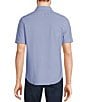 Color:Light Blue - Image 2 - Collezione Canclini Slim-Fit Performance Stretch Circle Print Short Sleeve Woven Shirt