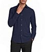 Collezione Eurojersey Slim-Fit Stretch Solid Textured Long Sleeve Woven Shirt - Image 1