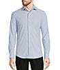Color:Light Blue - Image 1 - Collezione Canclini Slim Fit Performance Stretch Solid Texture Long Sleeve Woven Shirt