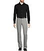 Murano Collezione Eurojersey Slim-Fit Stretch Solid Textured Long Sleeve Woven Shirt, Color:Black - Image 3