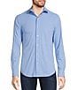 Color:Light Blue - Image 1 - Collezione Canclini Slim-Fit Solid Long-Sleeve Techno Woven Shirt