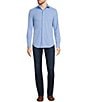 Color:Light Blue - Image 3 - Collezione Canclini Slim-Fit Solid Long-Sleeve Techno Woven Shirt