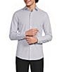 Murano Collezione Slim Fit Grid Pattern Long Sleeve Woven Shirt - Image 1