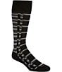 Murano Colorblock Crew Length Socks, Color:Black - Image 1