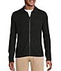 Murano Comfortable Lux Jersey Zip Coat Front Sweater, Color:Black - Image 1