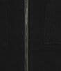 Murano Comfortable Lux Jersey Zip Coat Front Sweater, Color:Black - Image 4