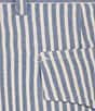 Color:Blue - Image 4 - Corsa Di Cavalli Derby Collection Lucas Pleated Stripe Seersucker Dress Pants