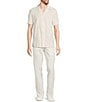 Murano Crocodile World Collection Lucas Fit Pleated Drawstring Embroidered Pants, Color:Eggshell - Image 3