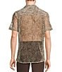 Murano Crocodile World Collection Open Weave Line Print Camp Collar Woven Shirt, Color:Chocolate Brown - Image 2