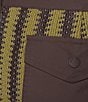 Murano Crocodile World Collection Open Weave Stripe 5.5#double; Inseam Shorts, Color:Sage Green - Image 4