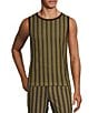 Murano Crocodile World Collection Open Weave Stripe Sleeveless Tank, Color:Sage Green - Image 4