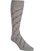 Murano Diagonal Stripe Crew Length Socks, Color:Grey - Image 1