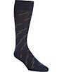 Murano Diagonal Stripe Crew Length Socks, Color:Denim - Image 1