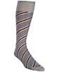 Color:Grey - Image 1 - Diagonal Stripes Crew Dress Socks