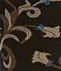 Murano Floral Pattern Crew Length Socks, Color:Black - Image 2