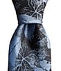 Murano Floral/Shadow Printed 3 1/8#double; Woven Silk Tie, Color:Blue - Image 1