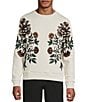 Murano In the Ferns Collection Slim Fit Floral Neoprene Sweatshirt, Color:Light Stone - Image 1