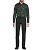 Murano In the Ferns Collection Slim Fit Fox Print Long Sleeve Woven Shirt, Color:Black - Image 3