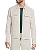 Murano In the Ferns Collection Slim Fit Ottoman Shirt Jacket, Color:Light Stone - Image 1