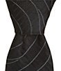 Murano Jason Abstract Waves Print Narrow 3#double; Woven Silk Tie, Color:Black - Image 1